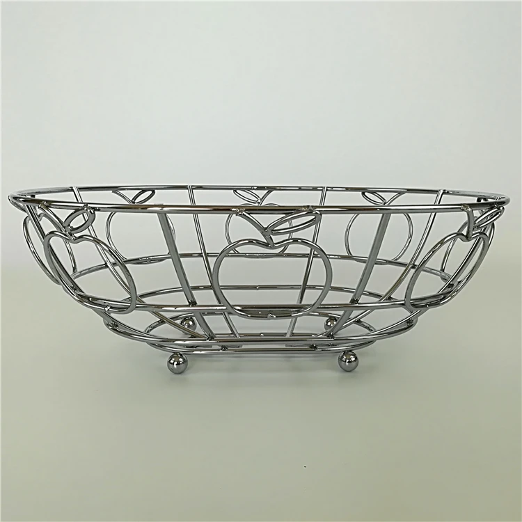  Trovety Apple-Shaped Fruit Basket Kitchen - Metal Wire