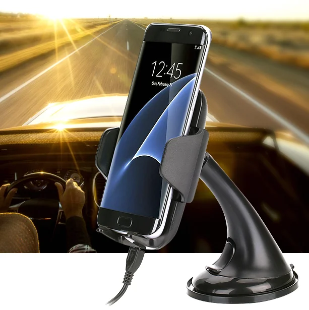 Multi-Funtion Qi Wireless Charger Phone Mount Holder Charging Car Charger For Samsung Galaxy Note8 S7 S8 Edge Plus Fast