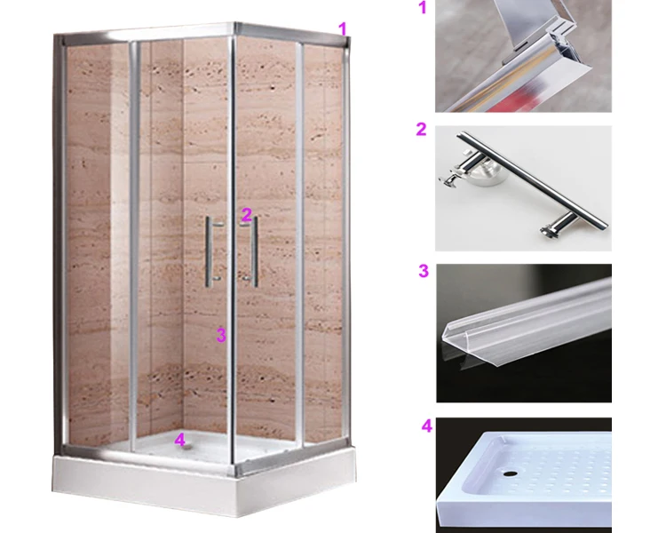 Low Price In Pakistan Poland Portable Simple Compact 80x80 Square 8mm Glass Shower Cabin For