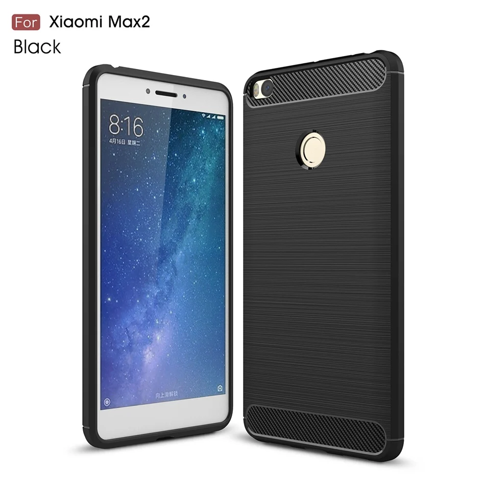 

For Xiaomi Mi Max 2 Case Silicone Luxury Protection Case Slim Armor Carbon Fiber Soft Case coque For Xiaomi Mi Max2 Back Cover