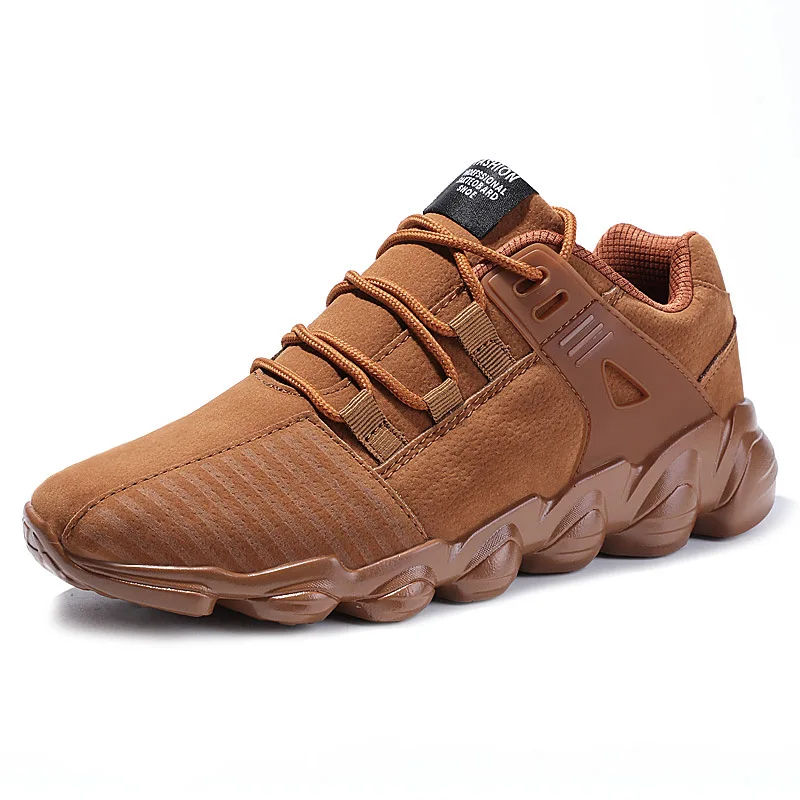 

Factory Wholesale Pig Skin All Terrain Stability Comfortable Running Shoes for Men, Black;gray;brown