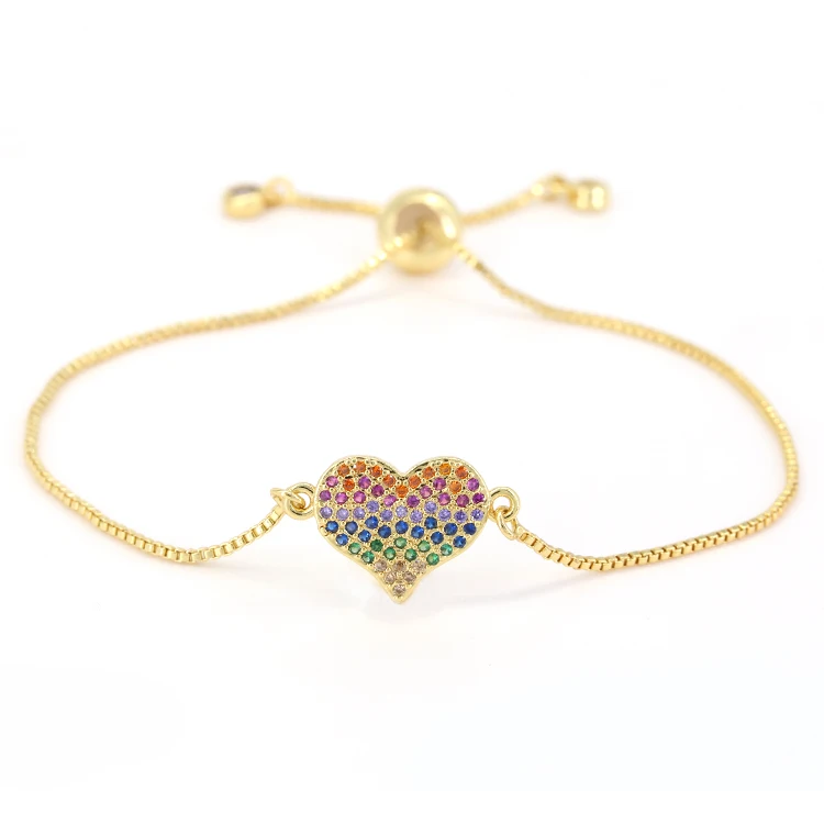 

FaVorite Jewelry valentine's day gold heart bracelet, Gold;rose gold;silver;black