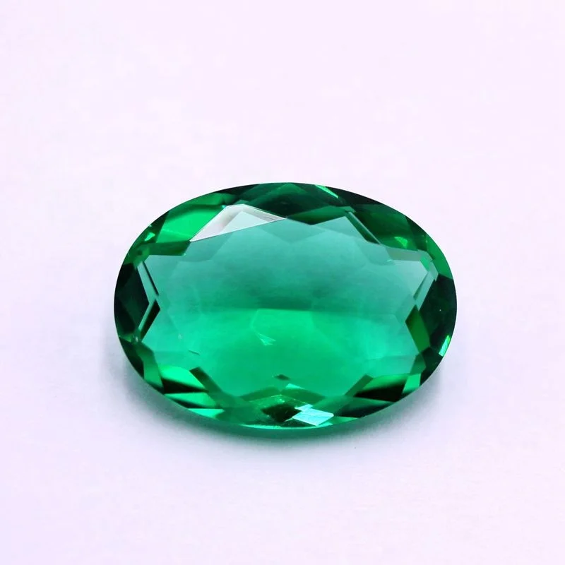 

Redleaf Jewelry wholesale synthetic crystal L-Green 18*25mm oval turtal cut glass gemstone