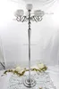 iron plating tall crystal beaded pillars with LED light and rechargeable battery/columns chandelier for wedding decoration