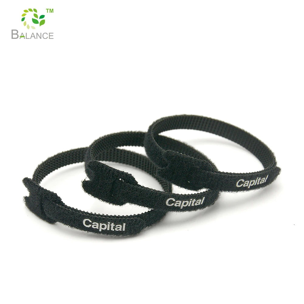 self grapping cable management hook loop tape printed hook and loop cable ties