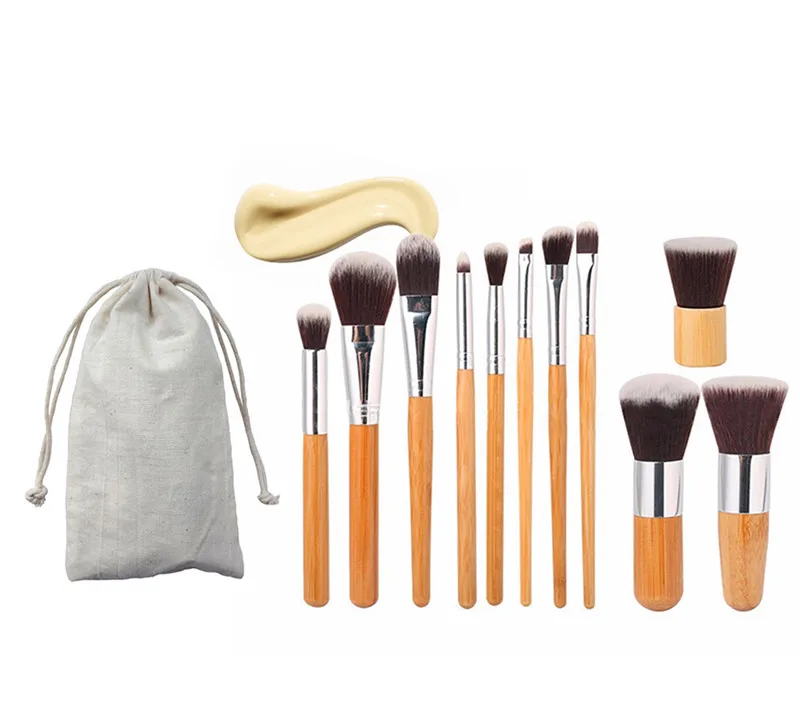 

11PCS Professional Bamboo Makeup Brushes Set Eye Shadow Pinceaux Maquillage Foundation Blusher Kabuki Soft Brochas Maquillaje