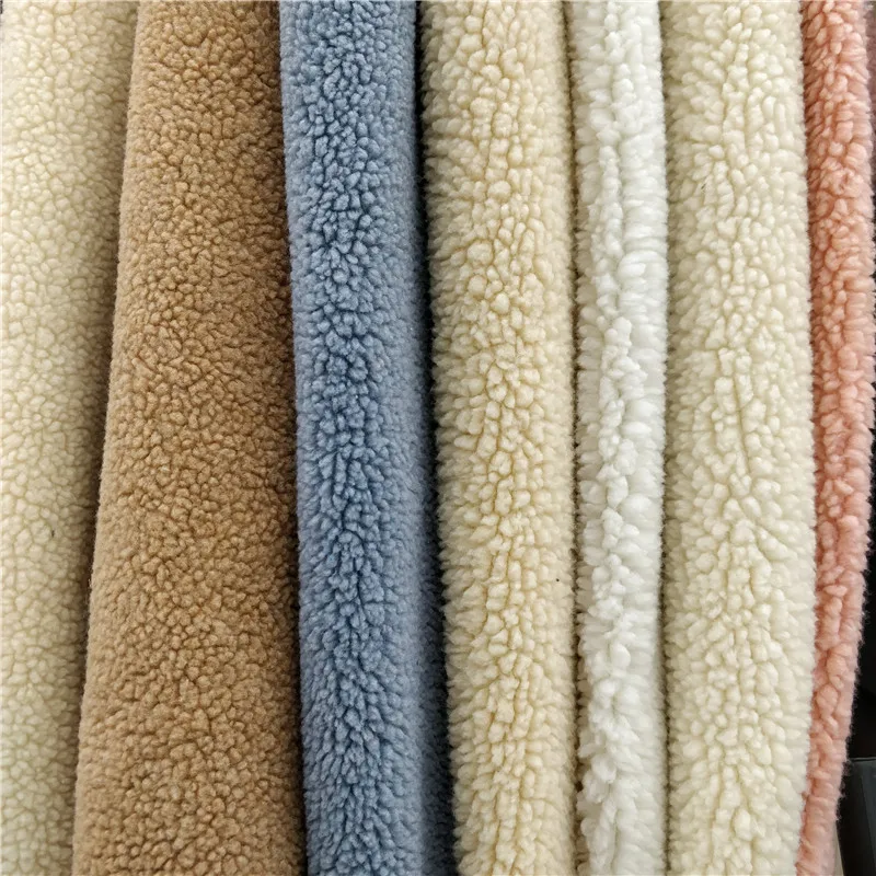 
100% Polyester Cheap Sherpa fur fabric for garment or Lining 