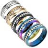 Titanium Stainless Steel Rings For Men Women White CZ Stone Fashion Jewelry Wholesale Source factory