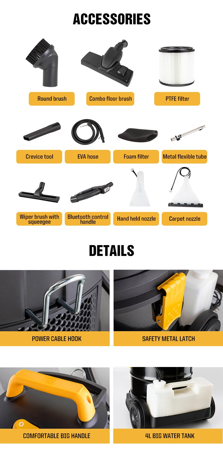 Vacmaster 2 In 1 Shampoo 1300w Strong Suction Stainless Power House