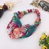 IKA Women Floral Style Elastic Adjustable Silk Headband Turban Headwrap Knotted Soft Twisted