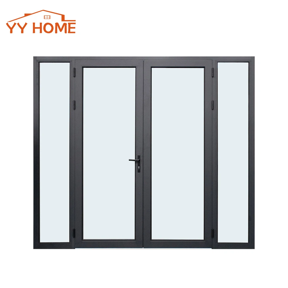 Double glazed aluminium glass casement door hinged door french door exterior open