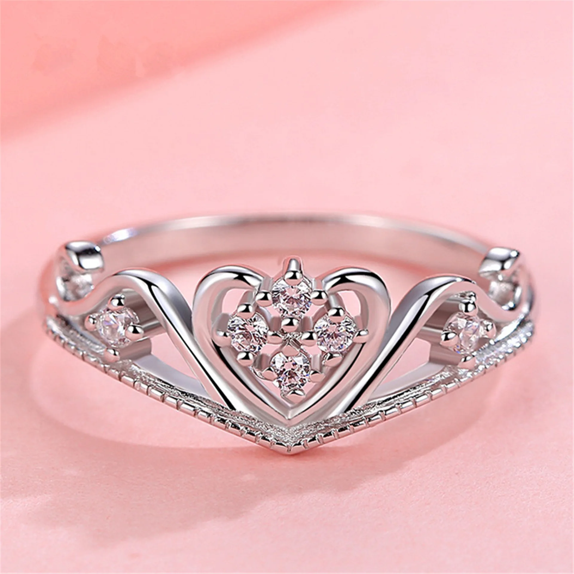 

2018 New adjustable zircon crown ring