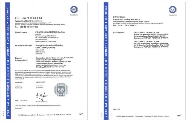 factory certificate for ce