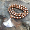 ST0396 rudraksha & pearl mala necklace made traditionally with 108+1 beads pearl tassel necklace
