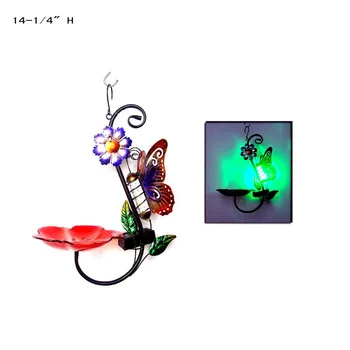 Glass Metal Bird Feeder Decorations Hangers With Solar Light Buy