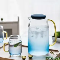 

Heat Resistant Borosilicate Glass Water Pitcher/Carafe/Jug for Homemade Juice With Silicone Lid