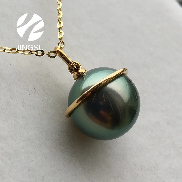 

special new design 18K gold black Tahitian pearl pendant