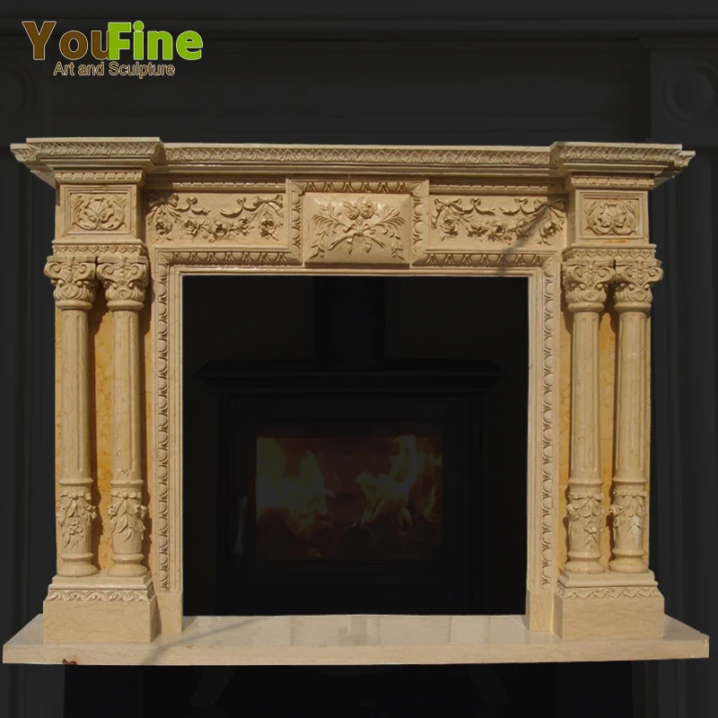 Classical Artificial Limestone Marble Fireplace Mantels - Buy Fireplace