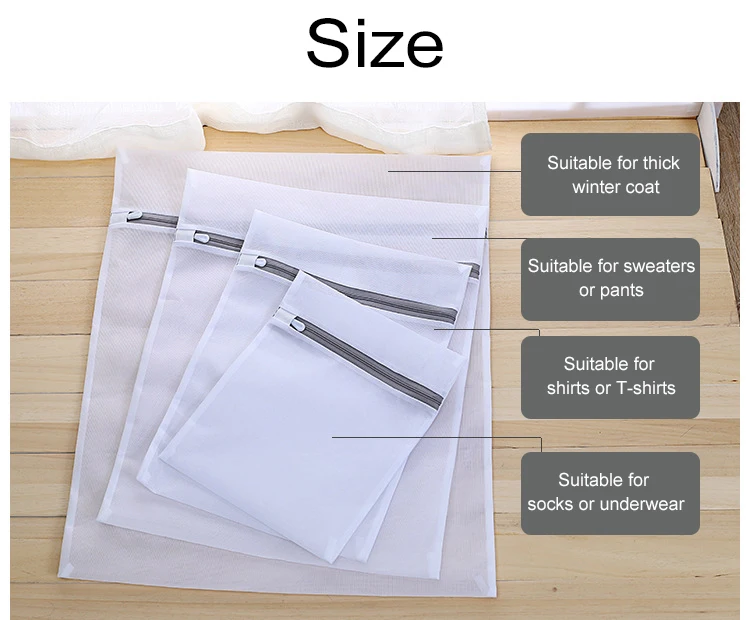 Wholesale Ecofriendly Thickened Fine Mesh Grey Laundry Bag Set Thick