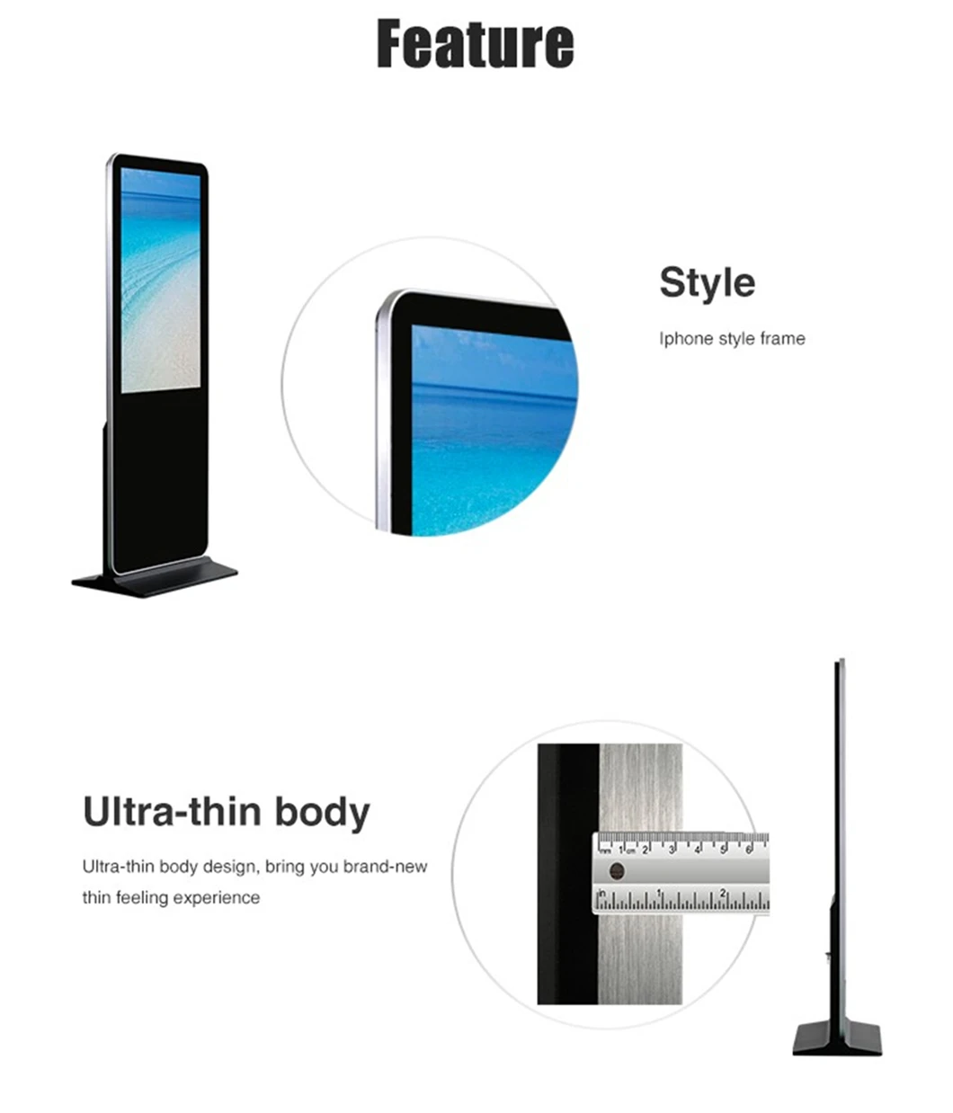 led indoor advertising board Floor Standing Android Touch AD Display Floor Standing Android Touch Advertising Digital Signage