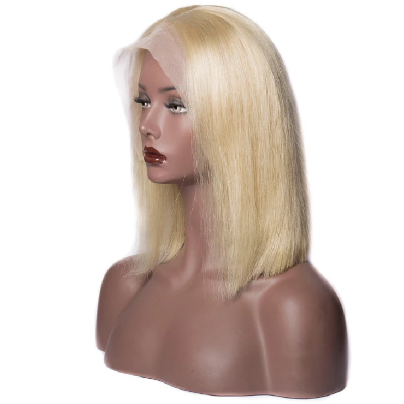 

100% Human Hair Vendor Blonde 613 Bob Lace Front Wholesale Wigs Black Woman
