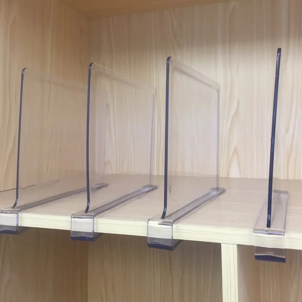 Buy Clear Acrylic Shelf Dividers for Closets, Wood Shelves, Kitchen Cabinets, and Libraries ...