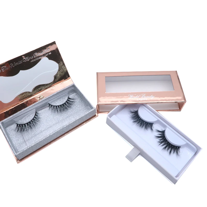 

Worldbeauty Soft New Design Fake Pbt Fiber Synthetic Eyelashes 3D Silk Lashes, Natural black