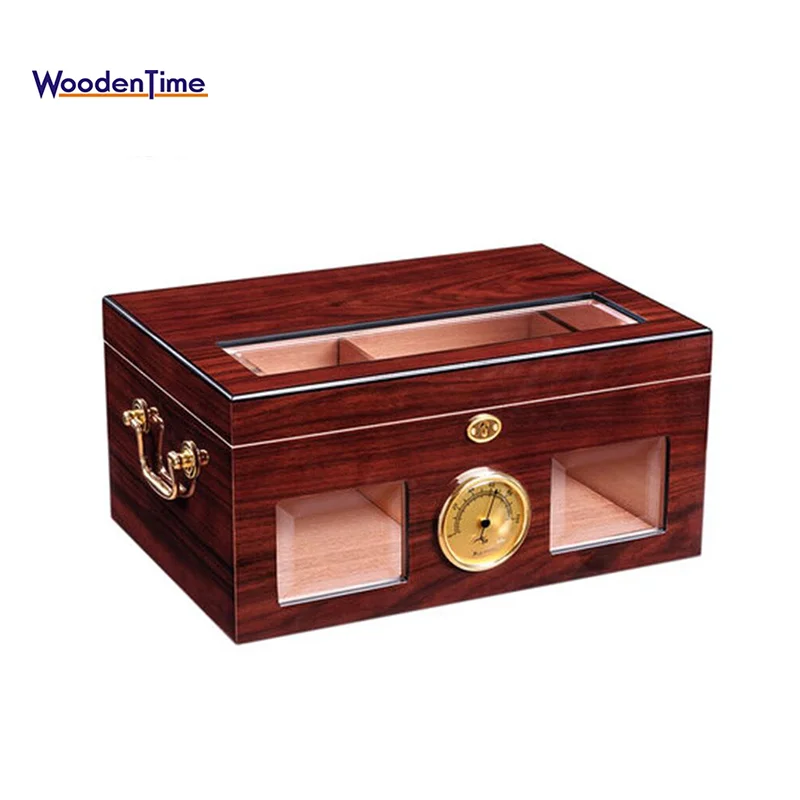 Factory Price Customized Cedar Wood Premium Handmade Humidor With Real