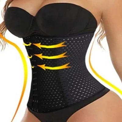 

Wholesale Factory Price Black Plus Size 6 Hooks Slimming Women Corset Waist Trainer, Shown