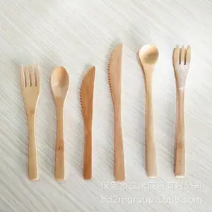 Image of Manufacturers wholesale disposable bamboo knife fork spoon