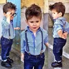 Bulk Buy From China Kids Wear Long Sleeve Shirts And Overalls Jeans Pants For Boys