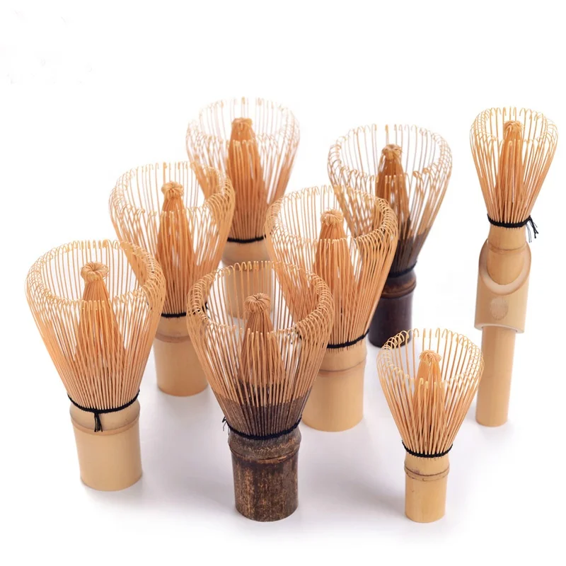 

Handmade matcha Bamboo Chasen 80-100 pongs OEM LOGO Matcha whisk set, Purple or yellow