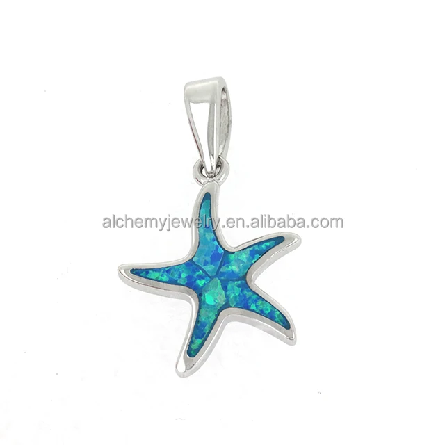 

China Manufacture starfish 925 sterling silver accessories greek ocean opal pendant jewelry