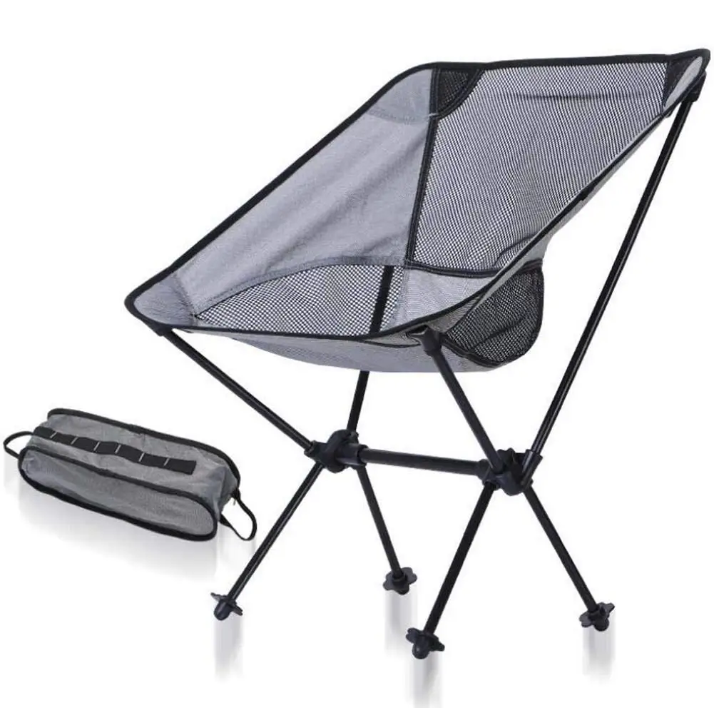 Onfly Outdoor Folding Camping Chair Ultra Light Portable Fishing Beach Chair Aviation Aluminum Backrest Chair With Carry Bag Compact Folding Backpacking Chairs Portable Collapsible Chair Stool