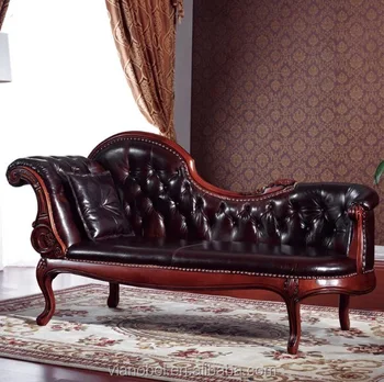 Chaise Lounge Sofa Antique Floral Fainting French Upholstered