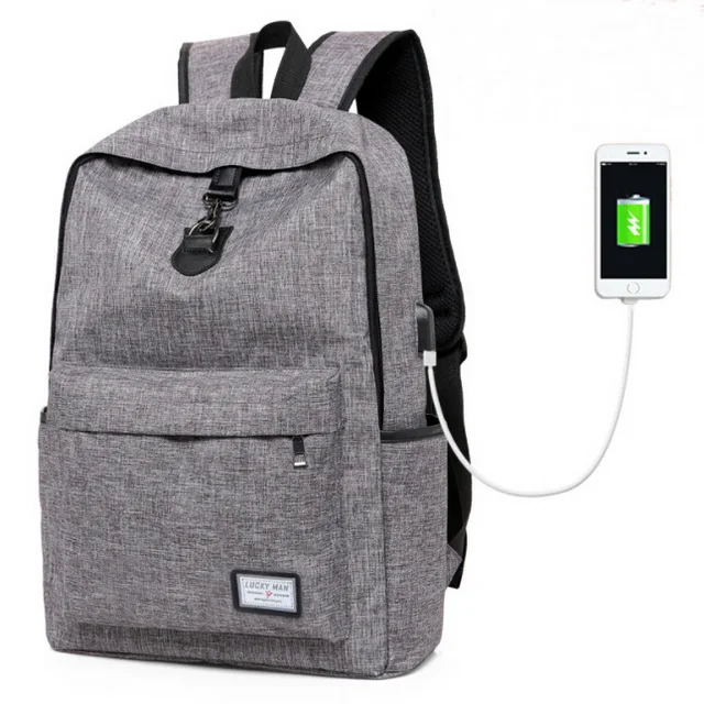 

Custom canvas high school bag laptop backpack with usb charger for hiking/traveling, Any colors available