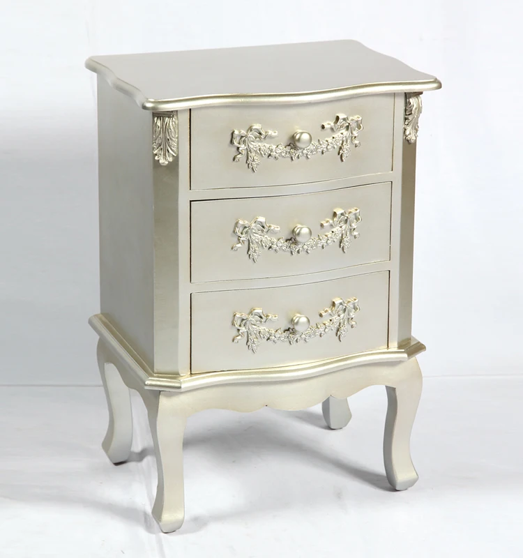 Champagne Silver 3 Drawer Bedside Table Buy Cheap Bedside Tables,Safe