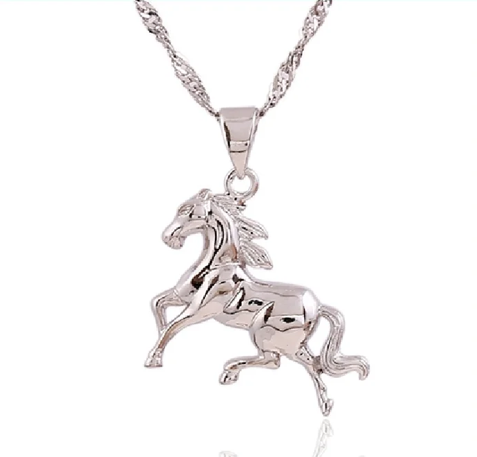 

Wholesale Horse Jewelry Supplies 925 Sterling Silver Horse Pendant Necklace