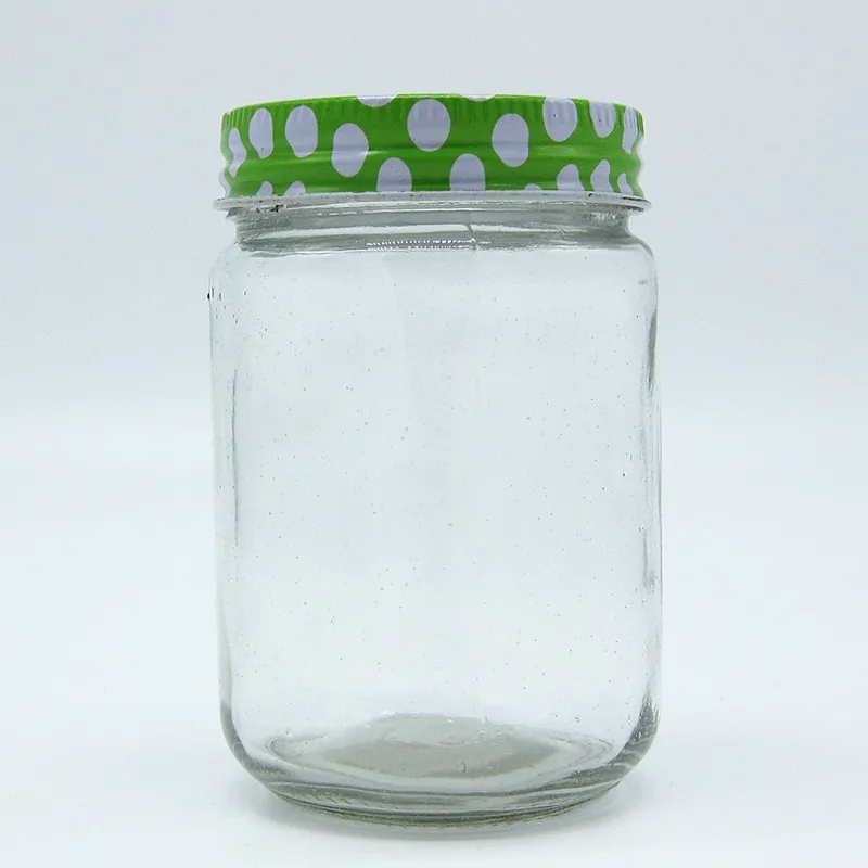 wide mouth food storage glass mason jar with metal lid