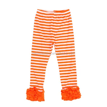 orange and white striped pants