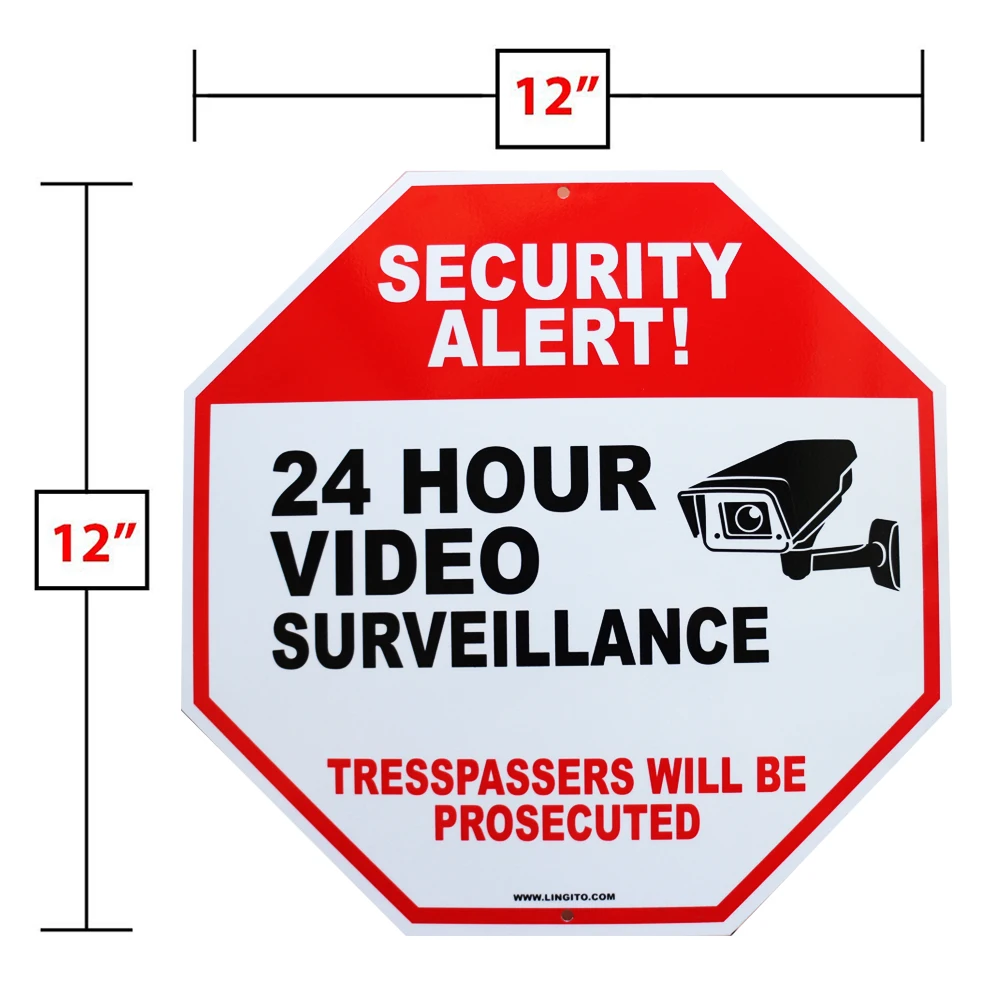 Reflective Aluminum Plate Traffic Sign Board,24 Hour Video Surveillance Camera Sign