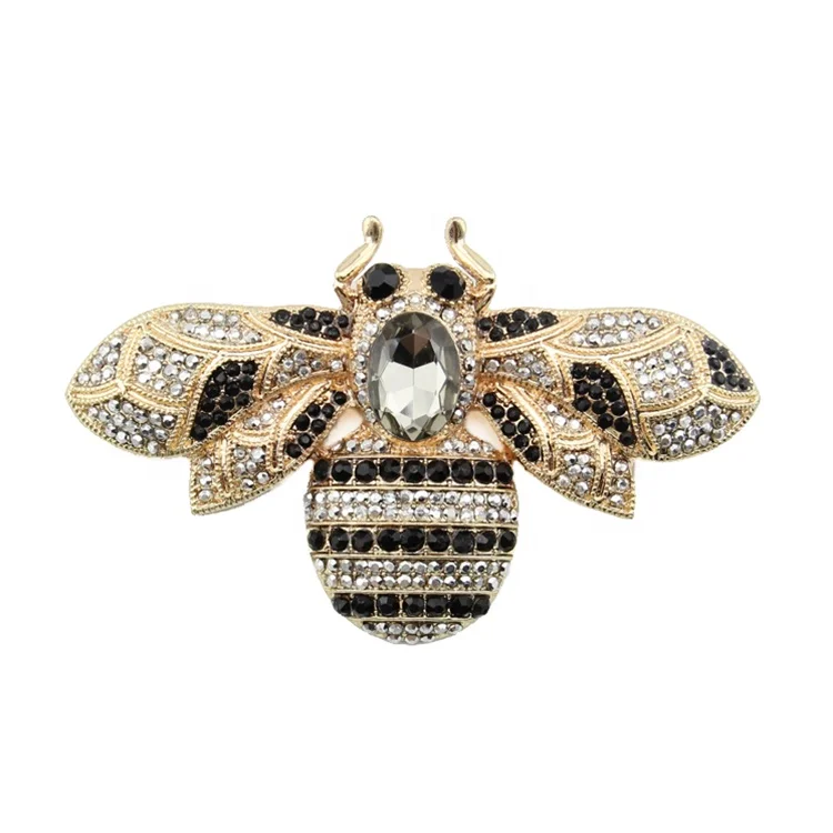 

Jewelry Charming gold large crystal insert bee brooch pins, As picture