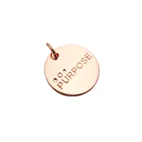 

Custom personalized rose gold round shape metal jewelry tags engraved logo for necklace/bracelet