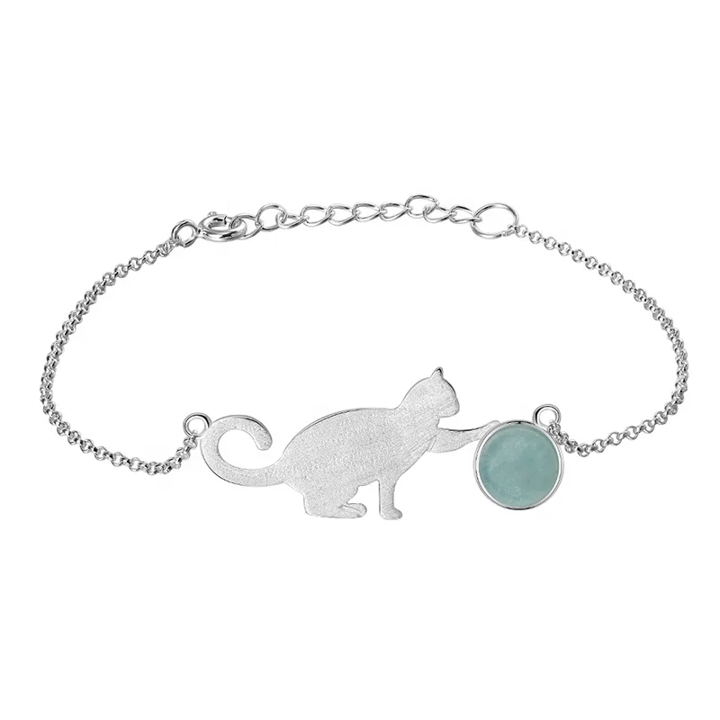 

Fashion Playing cat natural stone jewelry bracelet
