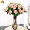 ZERO Excellent Quality Handmade Long Stem Silk Flowers Artificial Roses for Wedding Home Decoration