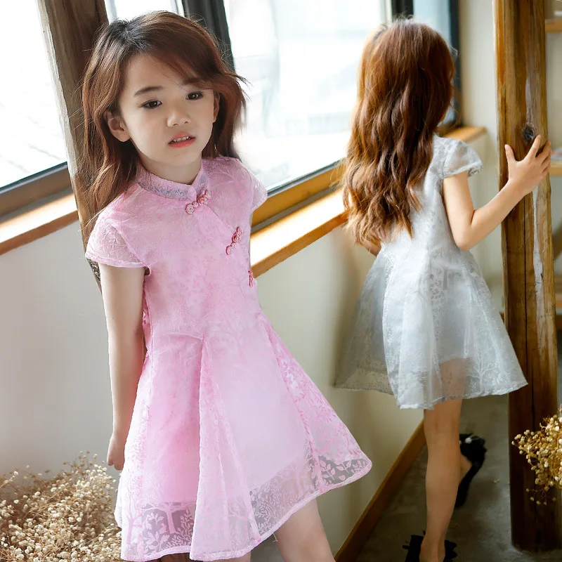 Haobaby,Best Price New Baby Dress Lace Girl Cheongsam Dress 2019