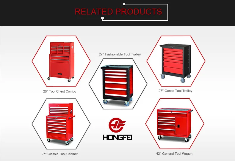 196pcs Hongfei High Quality Tool Trolley Rolling Hand