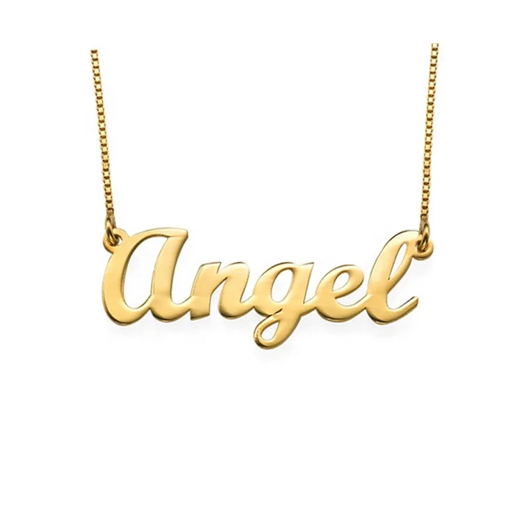 Drop Shipping 18k Gold Plated Angel Name Necklace Jewelry Custom Plated ...