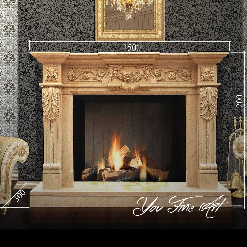 Ornamental Decorative Egypt Cream Marble Fireplace Mantel Buy