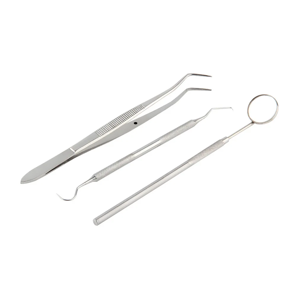 Stainless Steel Dental guide Mirror Probe Plier Tweezers Teeth Tooth Clean equipment Kit Dentist machine for